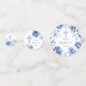 Blue Flowers Dooptafel Confetti (Voorkanten)