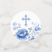 Blue Flowers Dooptafel Confetti (Kleine voorkant)