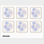 Blue Flowers en Tan Circles Sticker (Vel)