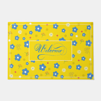 Blue Flowers Front Deuren Decor Welkom Mat