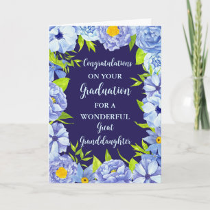 Blue Flowers Grote kleindochter Afstuderen Kaart