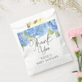 Blue Flowers Hydrangea Baby shower Bedankzakje (Gezegeld)