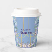 Blue Flowers Hydrangea Paarse Lila Baby shower Papieren Bekers (Achterkant)