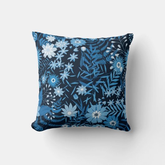 Blue Flowers Kussen (Voorkant)