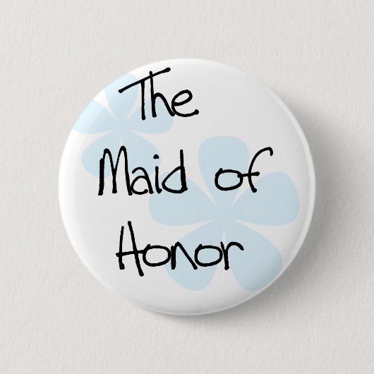 Blue Flowers Maid of Honor Ronde Button 5,7 Cm (Voorkant)