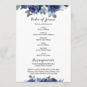 Blue Flowers Memorial Begrafenis Orde van Service Programma (Achterkant)