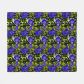 Blue Flowers Natuur Art Pattern Fleece Deken (Voorkant (Horizontaal))