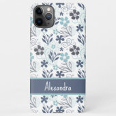 Blue Flowers Patroon iPhone Hoesje (Achterkant)