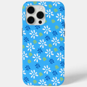 Blue Flowers Pattern iPhone 15 Pro Max Hoesje