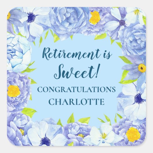 Blue Flowers Retirement Party voor Label (Voorkant)