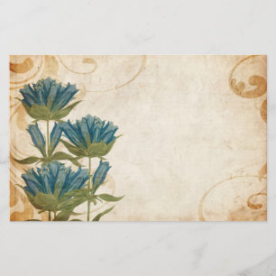 Blue Flowers Vintage Wedding Briefpapier