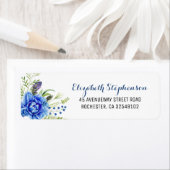 Blue Flowers Waterverf Etiket (Insitu)