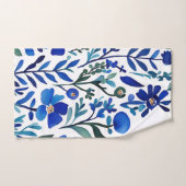 Blue Flowers Waterverf Kunstpatroon Bad Handdoek (Handdoek)