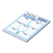 Blue Flowers Weekly Planner Notitieblok (Gedraaid)