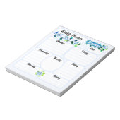 Blue Flowers Weekly Planner Notitieblok (Gedraaid)