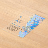 blue fluid marble Baptism acrylic invitation (Poser)