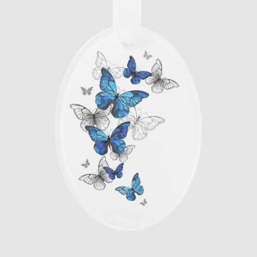 Blue Flying Butterflies Morpho (devant)