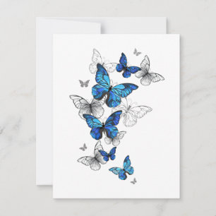 Blue Flying Butterflies Morpho Advieskaart