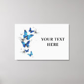 Blue Flying Butterflies Morpho Canvas Afdruk (Voorkant)