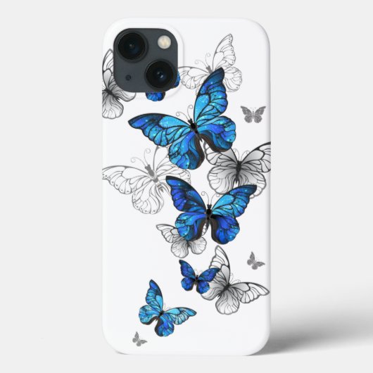 Blue Flying Butterflies Morpho Case-Mate iPhone Case (Achterkant)