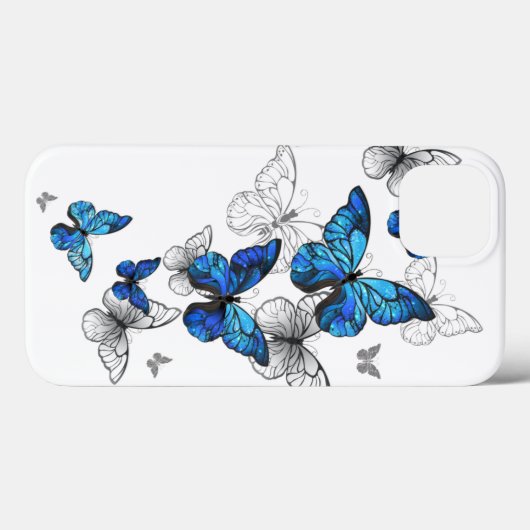 Blue Flying Butterflies Morpho Case-Mate iPhone Case (Achterkant (horizontaal))