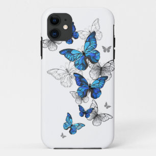 Blue Flying Butterflies Morpho iPhone 11 Hoesje