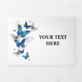 Blue Flying Butterflies Morpho Drieluik Aankondiging (Cover)
