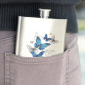 Blue Flying Butterflies Morpho Flacon (Voorbeeld)