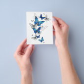 Blue Flying Butterflies Morpho Flyer (Hand)