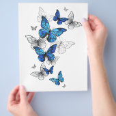 Blue Flying Butterflies Morpho Flyer (Hand)