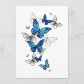 Blue Flying Butterflies Morpho Informatiekaartje (Voorkant)