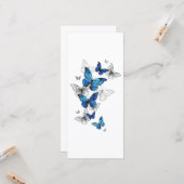Blue Flying Butterflies Morpho Kaart (Voorkant / Achterkant in situ)
