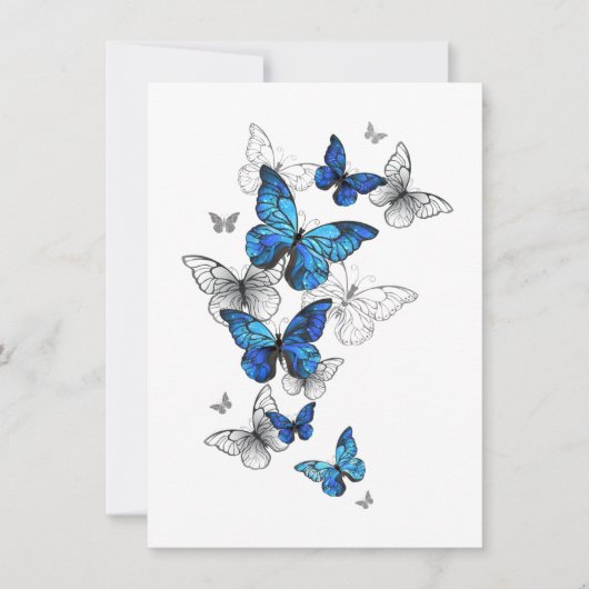 Blue Flying Butterflies Morpho Kaart (Voorkant)