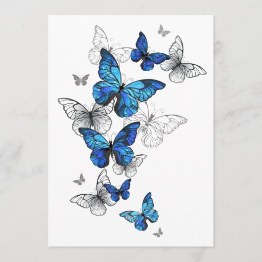 Blue Flying Butterflies Morpho Menu (Voorkant)