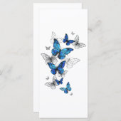 Blue Flying Butterflies Morpho Menu (Voorkant / Achterkant)