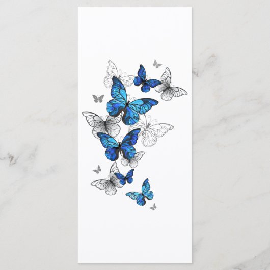 Blue Flying Butterflies Morpho Menu (Voorkant)
