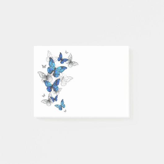 Blue Flying Butterflies Morpho Post-it® Notes (Voorkant)