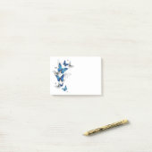 Blue Flying Butterflies Morpho Post-it® Notes (Op bureau)