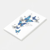 Blue Flying Butterflies Morpho Post-it® Notes (Schuin)