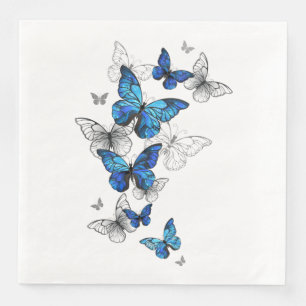 Blue Flying Butterflies Morpho Servet