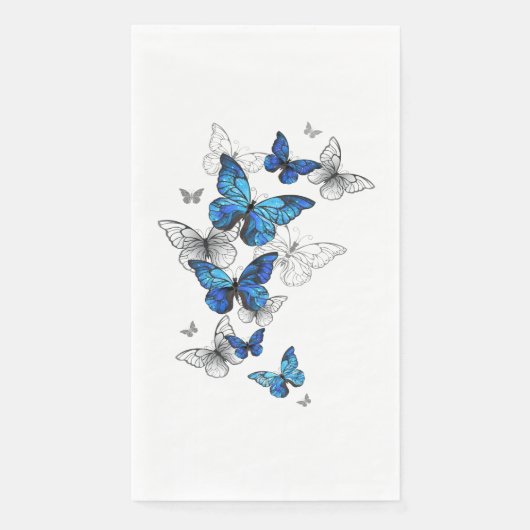 Blue Flying Butterflies Morpho Servet (Voorkant)