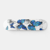 Blue Flying Butterflies Morpho Skateboard (Horizontaal)