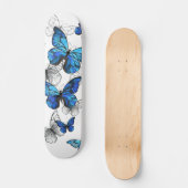 Blue Flying Butterflies Morpho Skateboard (Voorkant)
