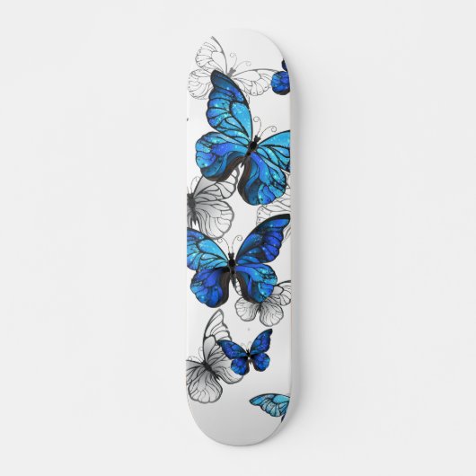 Blue Flying Butterflies Morpho Skateboard (Voorkant)