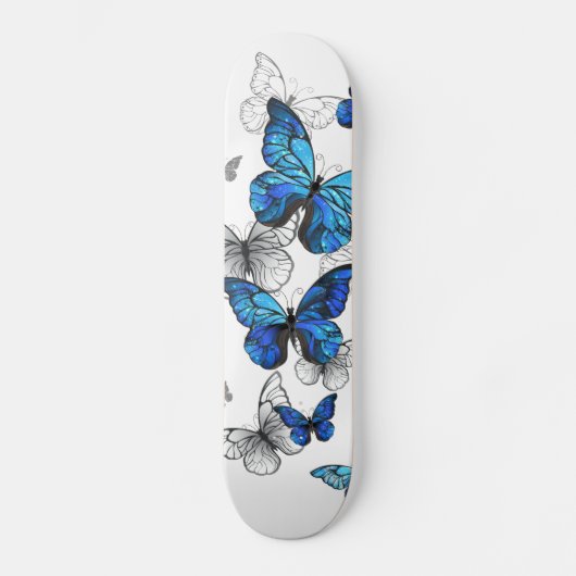 Blue Flying Butterflies Morpho Skateboard (Voorkant)