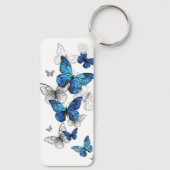 Blue Flying Butterflies Morpho Sleutelhanger (Achterkant)