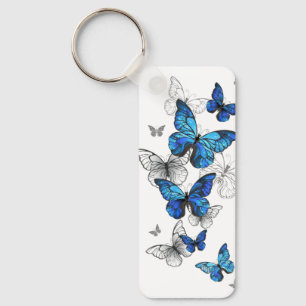 Blue Flying Butterflies Morpho Sleutelhanger
