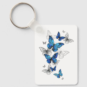 Blue Flying Butterflies Morpho Sleutelhanger