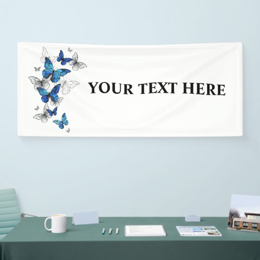 Blue Flying Butterflies Morpho Spandoek (Beurs)