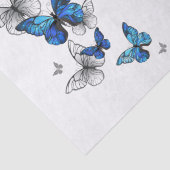 Blue Flying Butterflies Morpho Tissuepapier (Detail)
